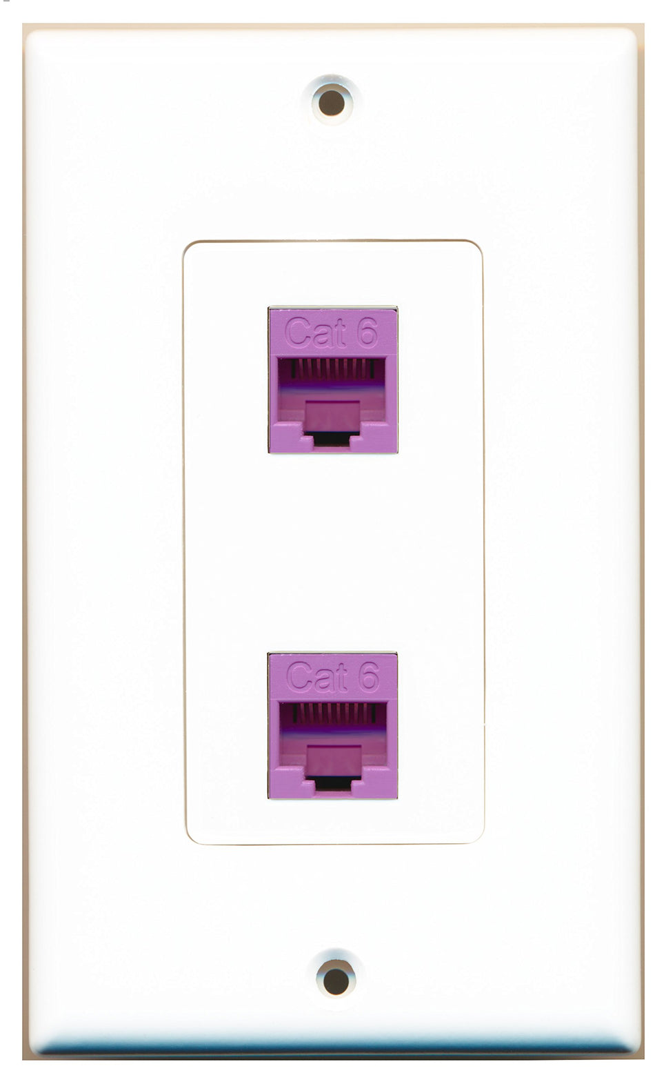 RiteAV 2 Port Cat6 Ethernet Purple Wall Plate OVERSIZED