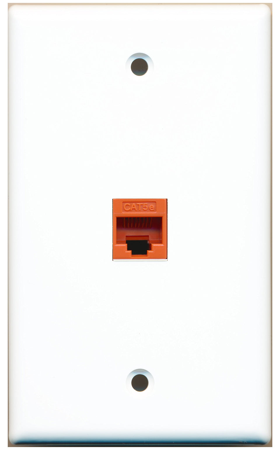 RiteAV - 1 Port Cat5e Ethernet Orange Wall Plate White