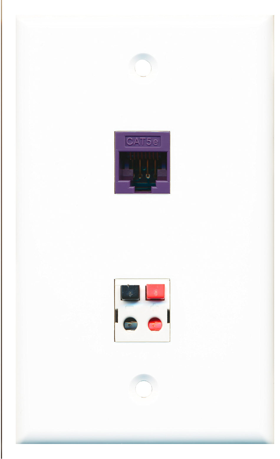 RiteAV - 1 Port Cat5e Ethernet Purple 1 Port Speaker Wall Plate - Bracket Included