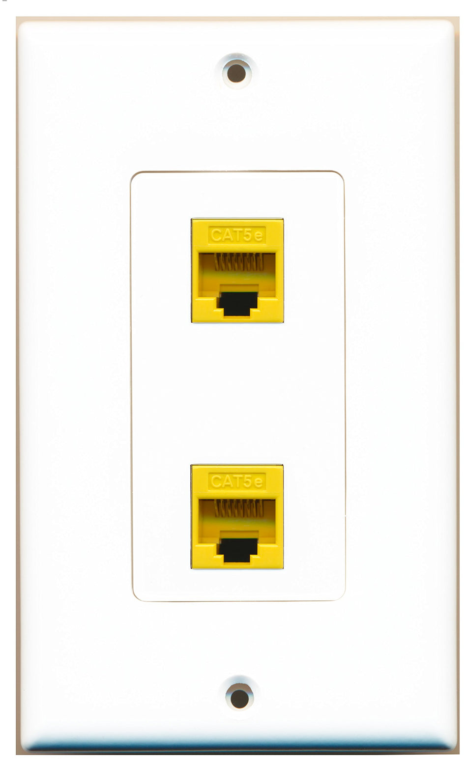 RiteAV 2 Port Cat5e Ethernet Yellow Wall Plate OVERSIZED