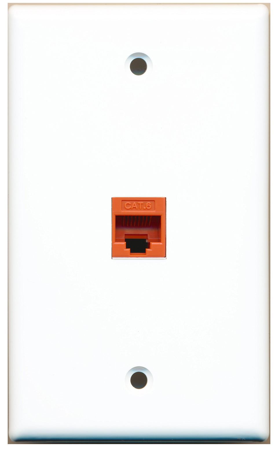 RiteAV - 1 Port Cat6 Ethernet Orange Wall Plate - Bracket Included