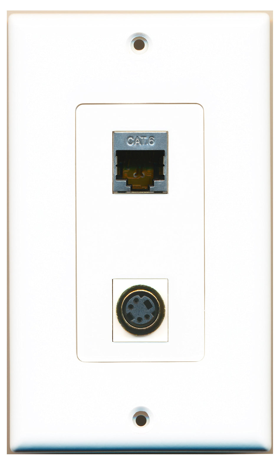 RiteAV 1 Port S-Video 1 Port Shielded Cat6 Type Wall Plate OVERSIZED