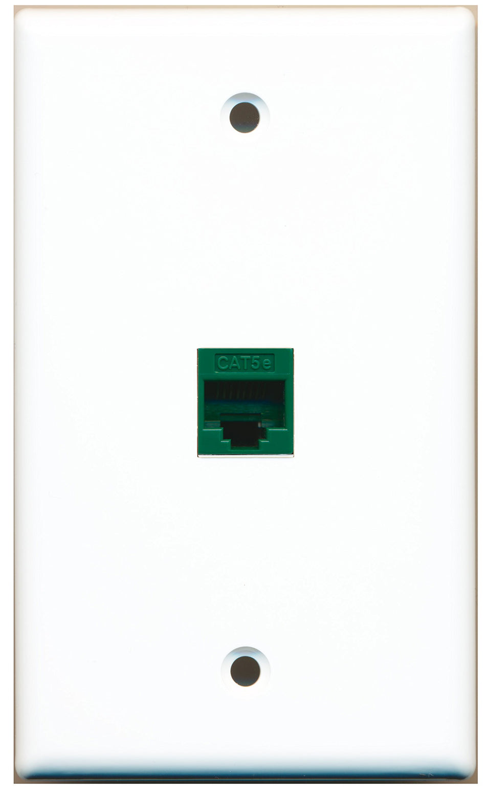 RiteAV - 1 Port Cat5e Ethernet Green Wall Plate - Bracket Included