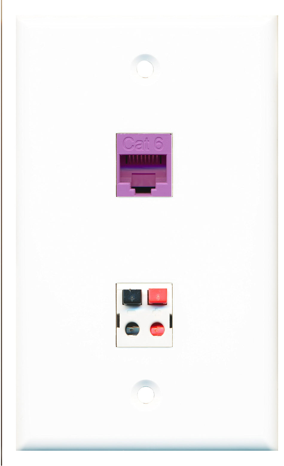 RiteAV - 1 Port Cat6 Ethernet Purple 1 Port Speaker Wall Plate - Bracket Included