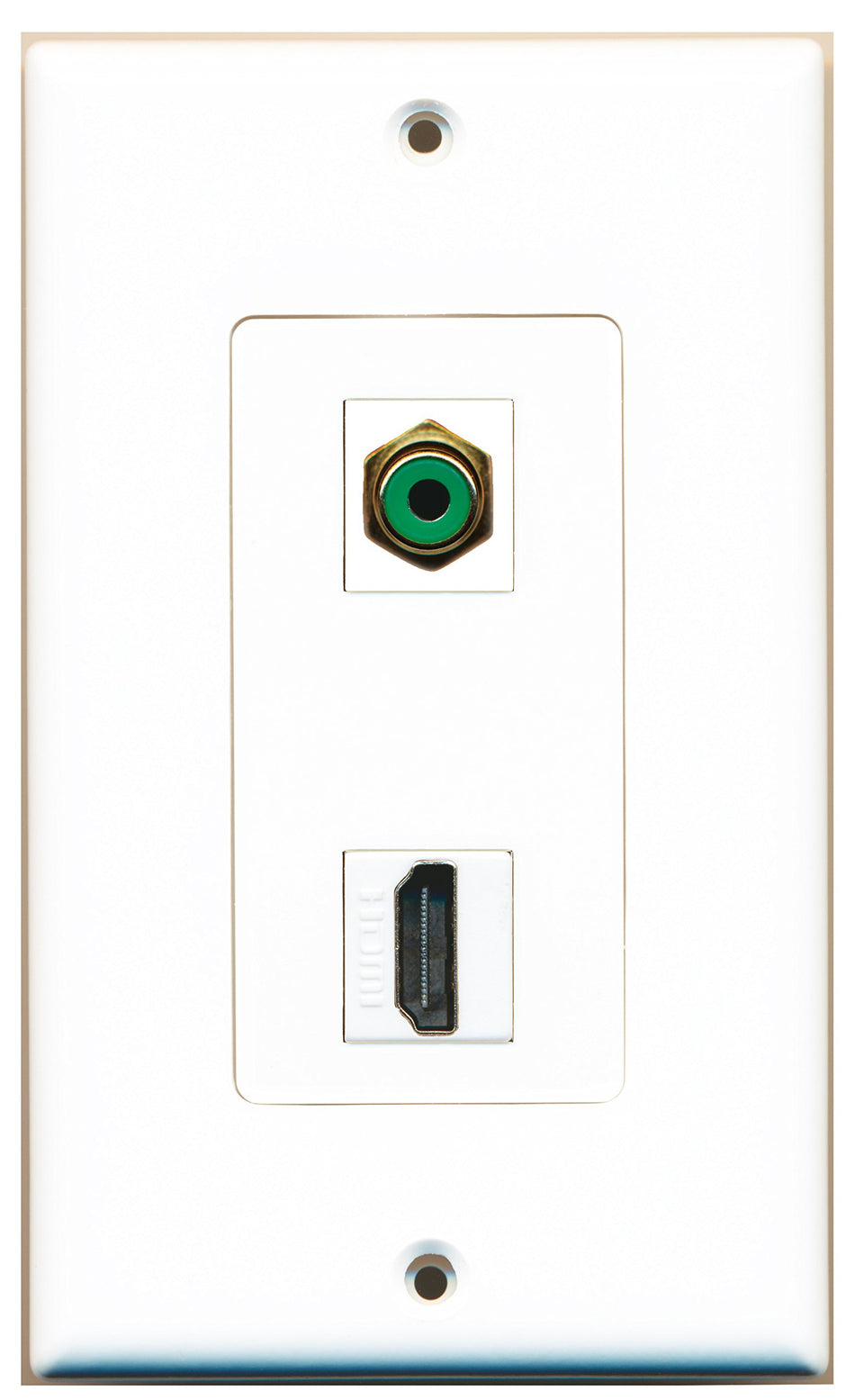 RiteAV 1 x RCA Green for Subwoofer-Audio and 1 HDMI Port Wall Plate OVERSIZED