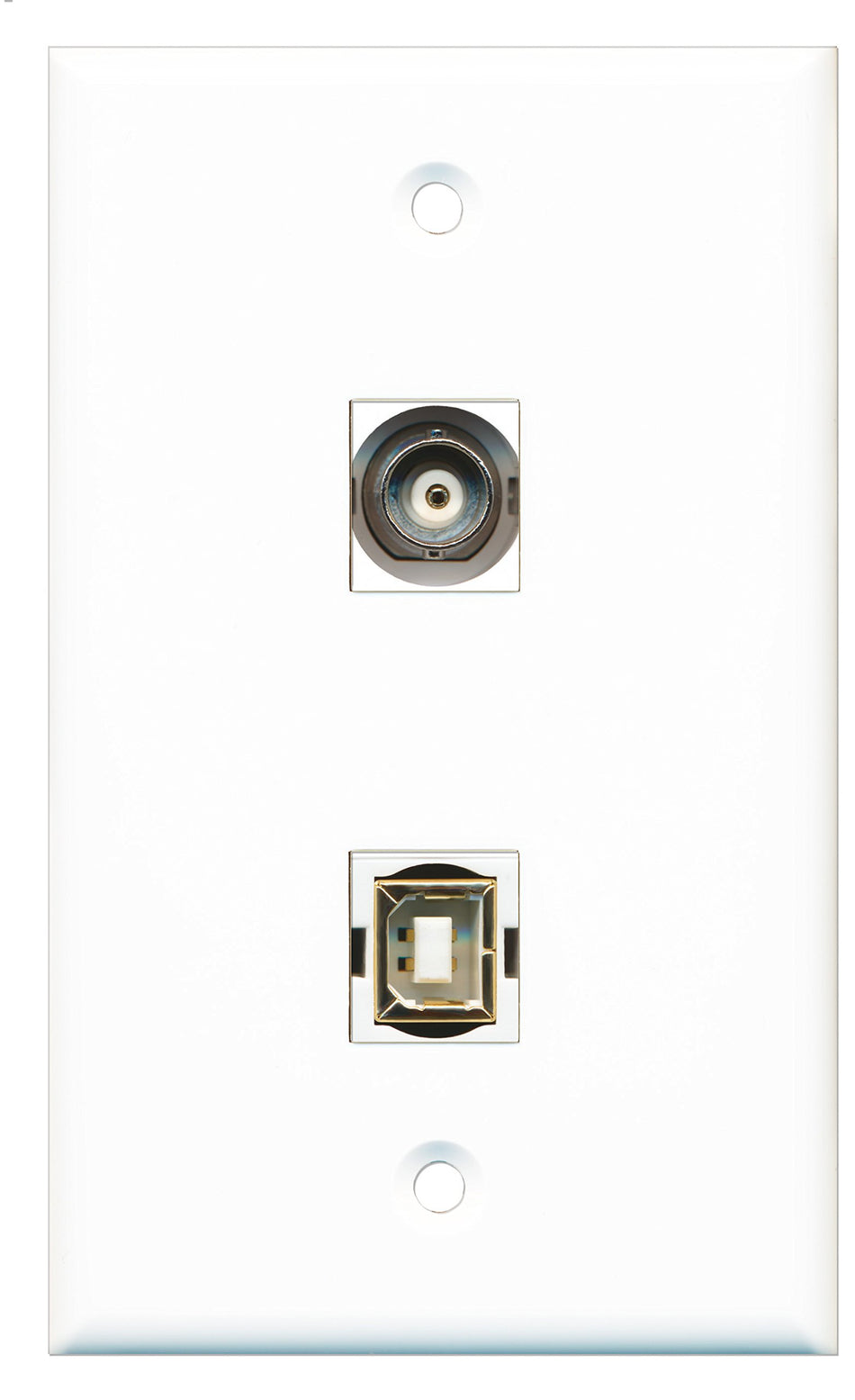 RiteAV - 1 Port BNC 1 Port USB B-B Wall Plate - Bracket Included