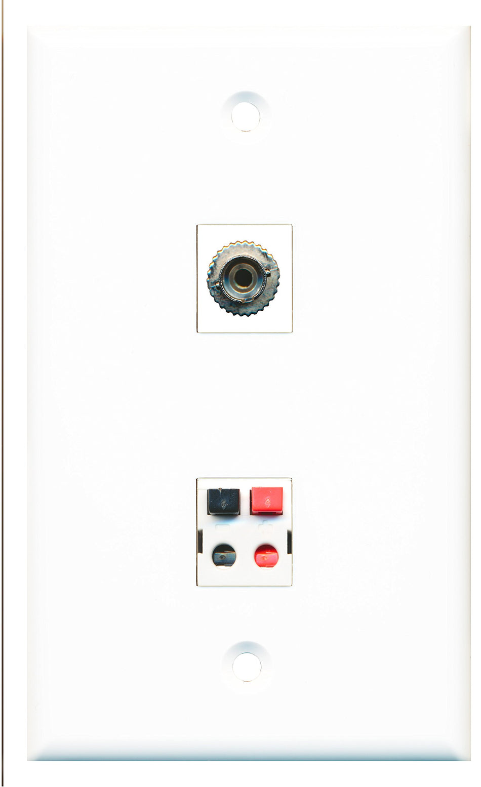 RiteAV - 1 Port Fiber ST Simplex 1 Port Speaker Wall Plate - Bracket Included