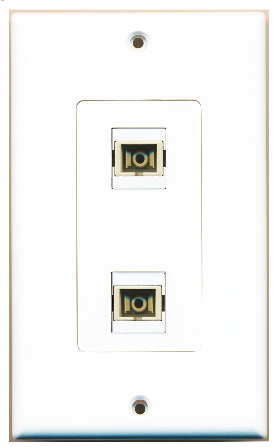 RiteAV 2 Port SC Fiber Multimode Simplex Wall Plate OVERSIZED