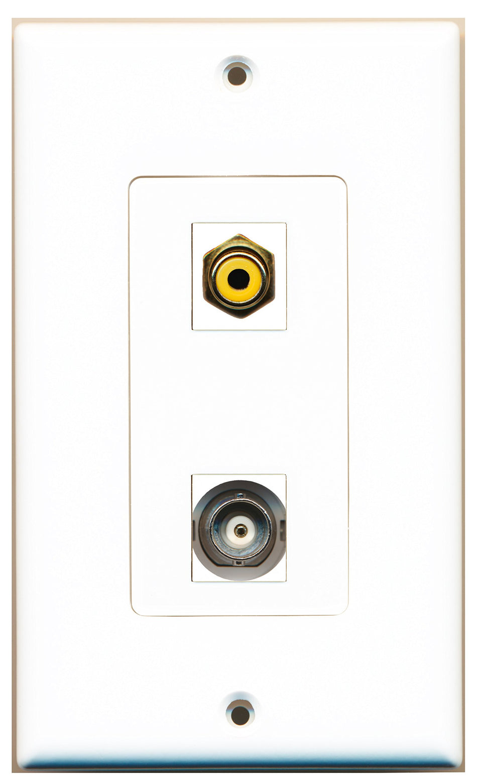 RiteAV 1 Port RCA Yellow 1 Port BNC Type Wall Plate Oversized