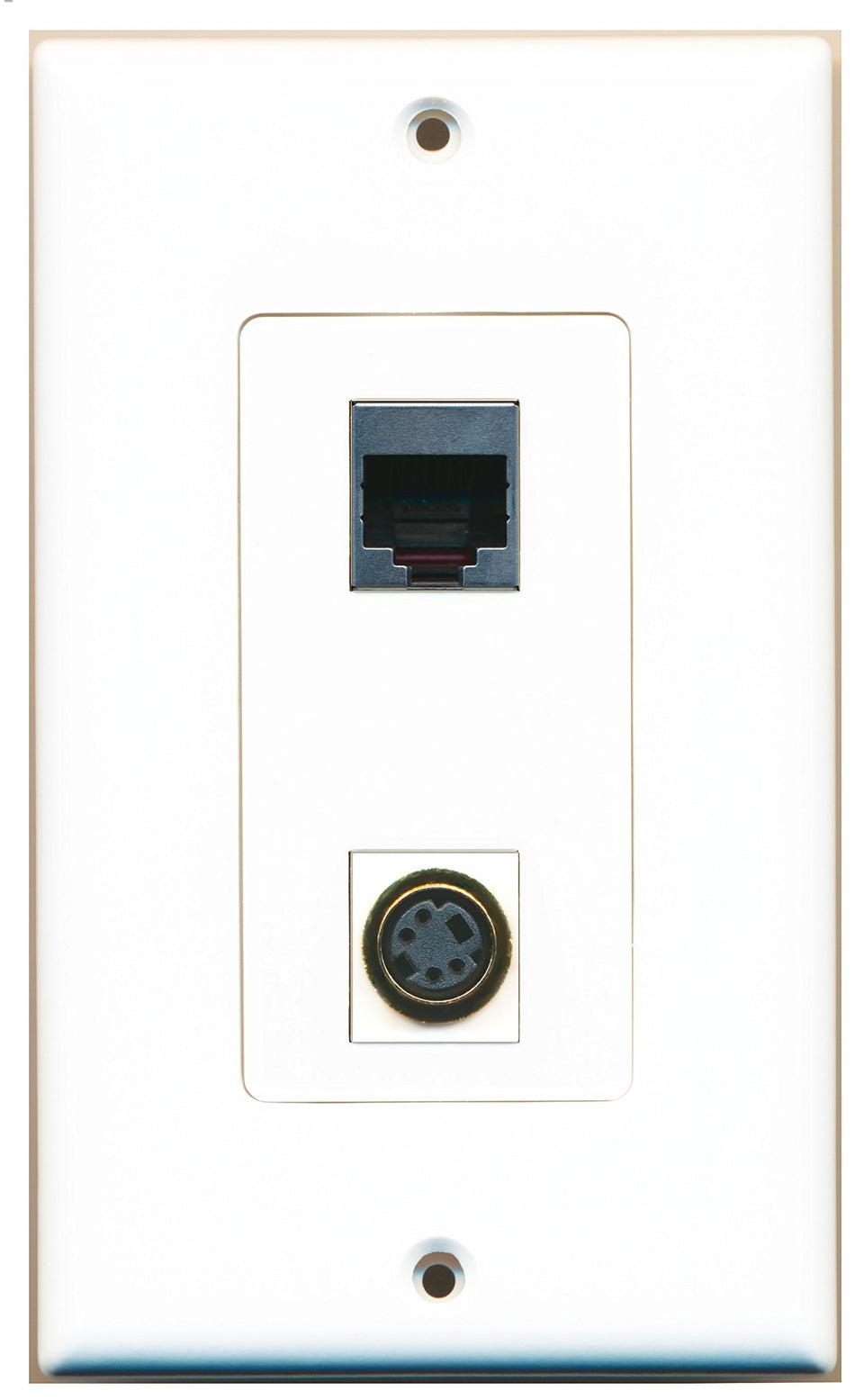 RiteAV 1 Port S-Video 1 Port RJ45 Shielded Wall Plate OVERSIZED