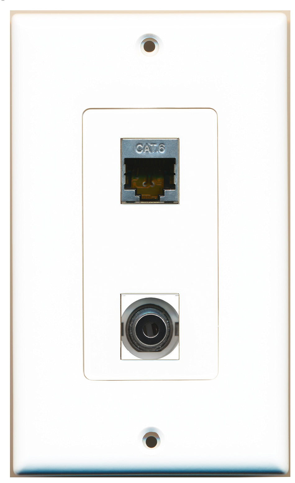 RiteAV 1 Port Shielded Cat6 1 Port 3.5mm Type Wall Plate OVERSIZED