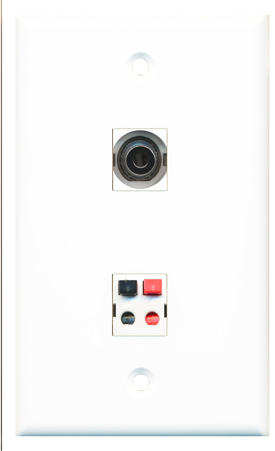 RiteAV - 1 Port 3.5mm 1 Port Speaker Wall Plate - Bracket Included