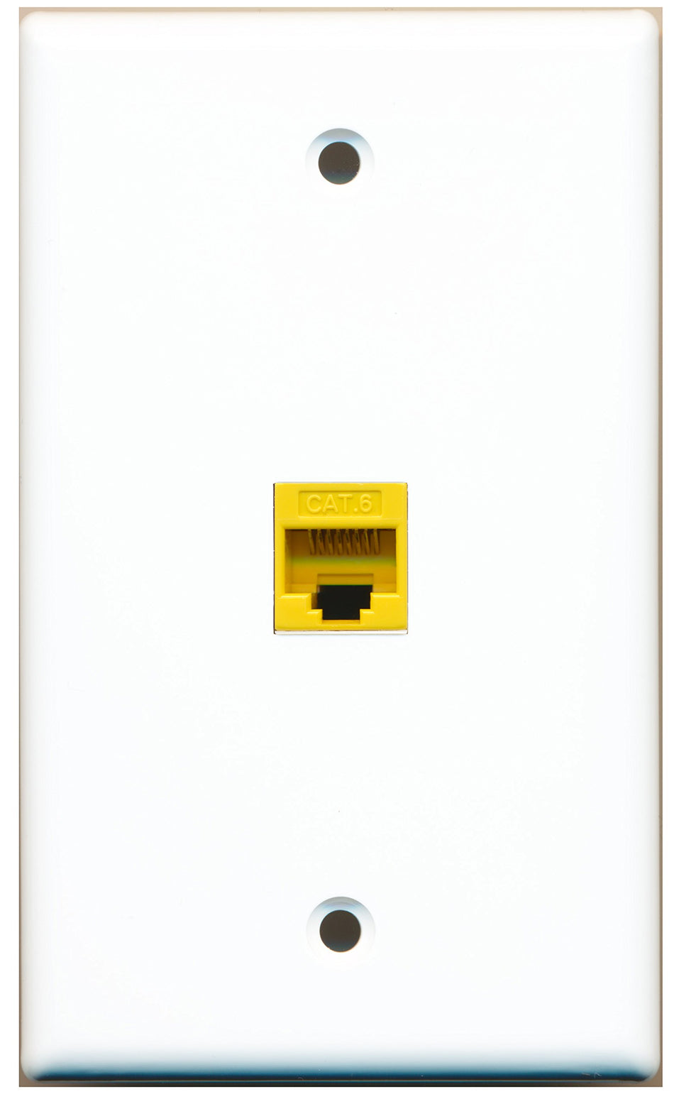 RiteAV - 1 Port Cat6 Ethernet Yellow Wall Plate - Bracket Included
