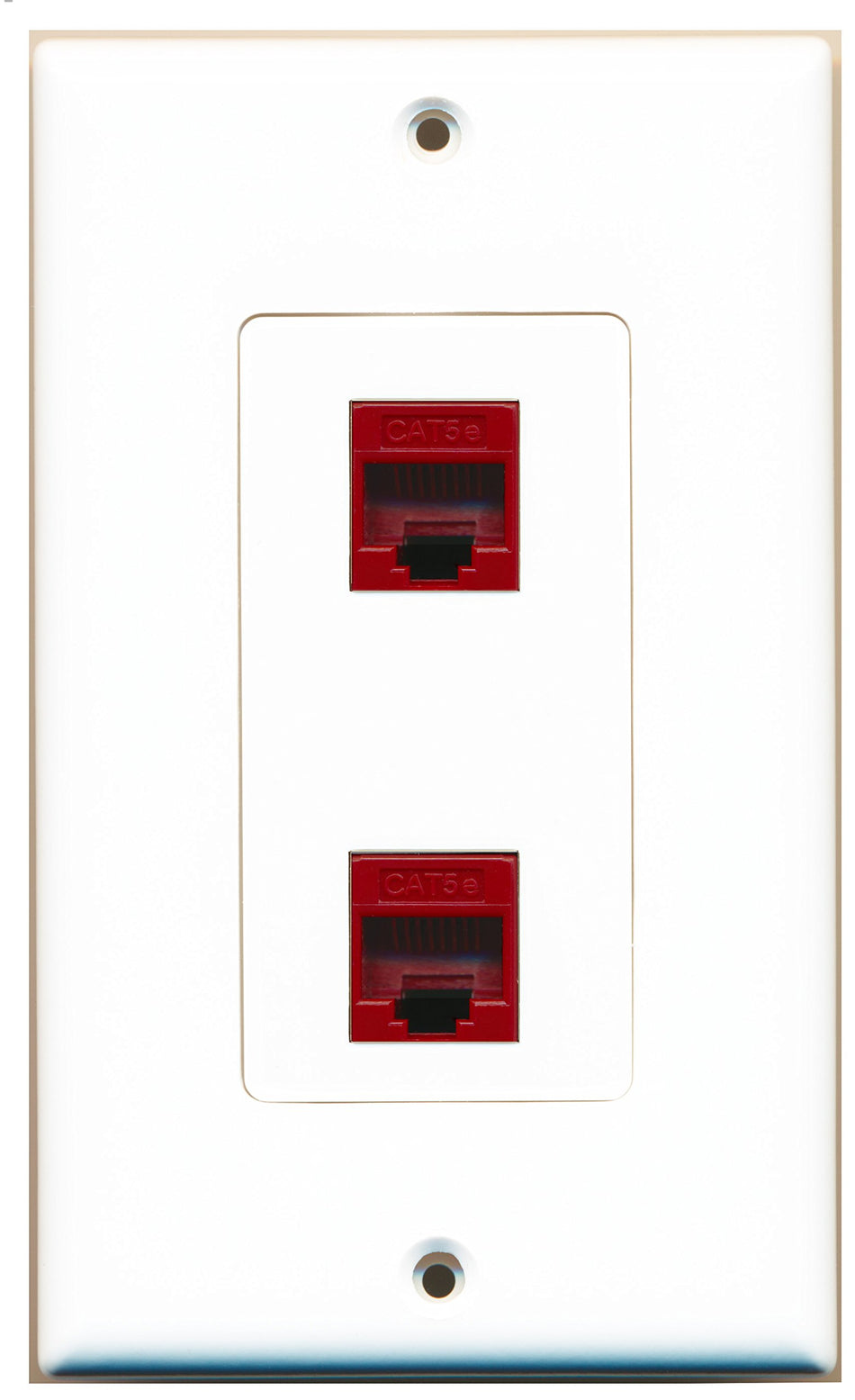 RiteAV 2 Port Cat5e Ethernet Red Wall Plate OVERSIZED