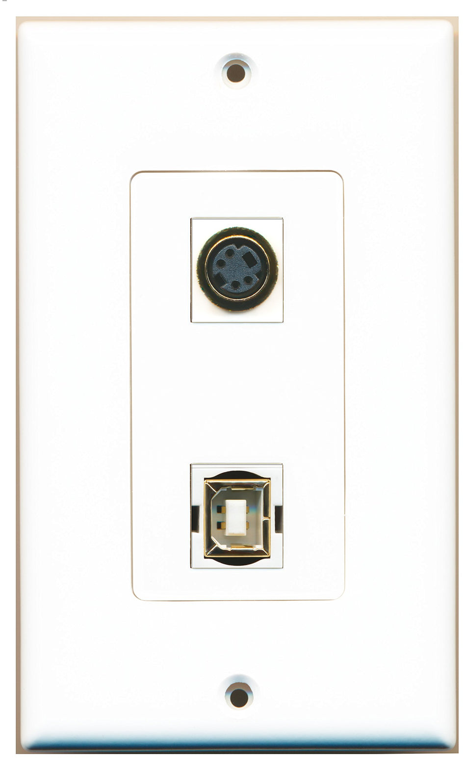 RiteAV 1 Port S-Video 1 Port USB B-B Wall Plate OVERSIZED