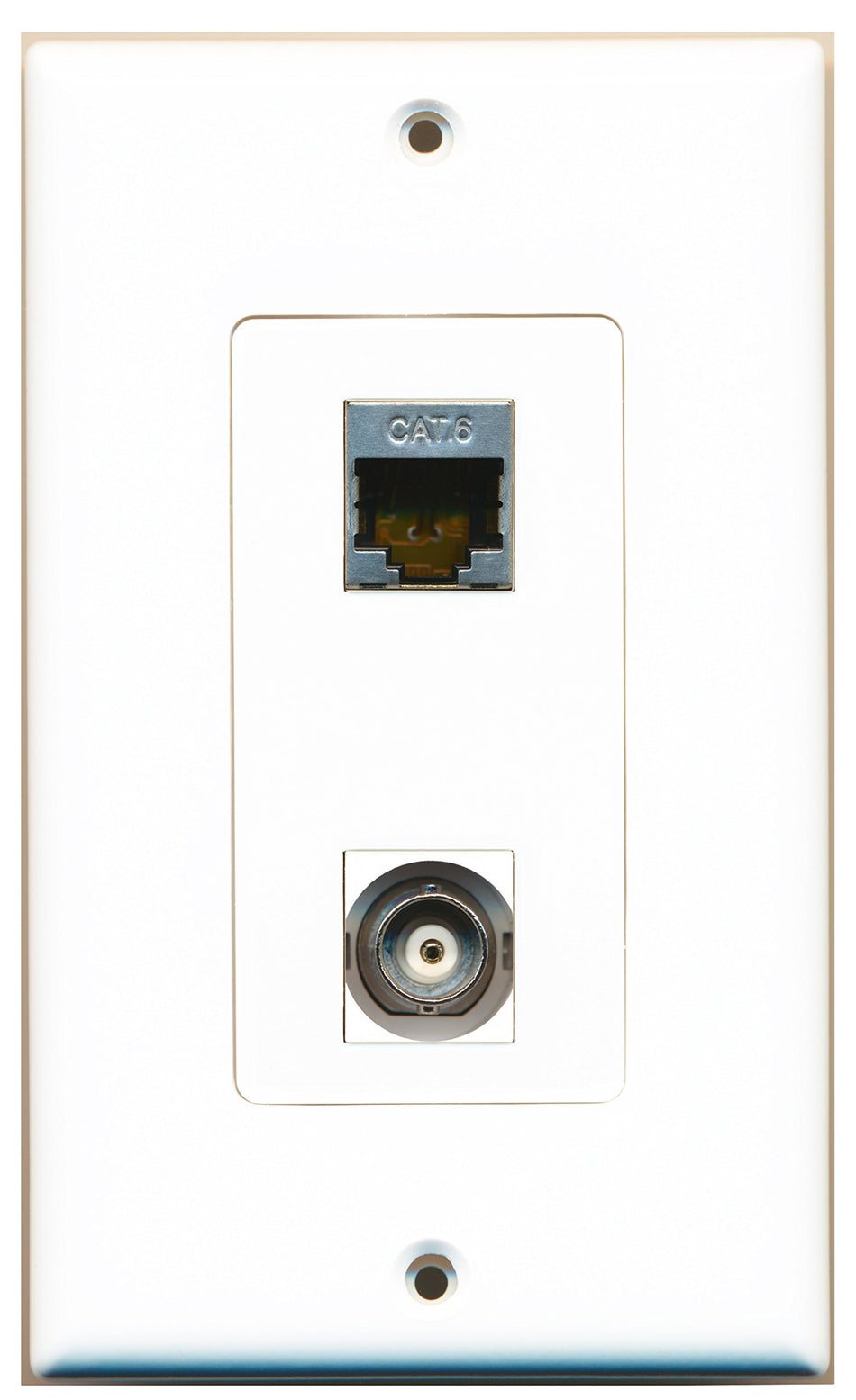 RiteAV 1 Port Shielded Cat6 1 Port BNC Type Wall Plate OVERSIZED