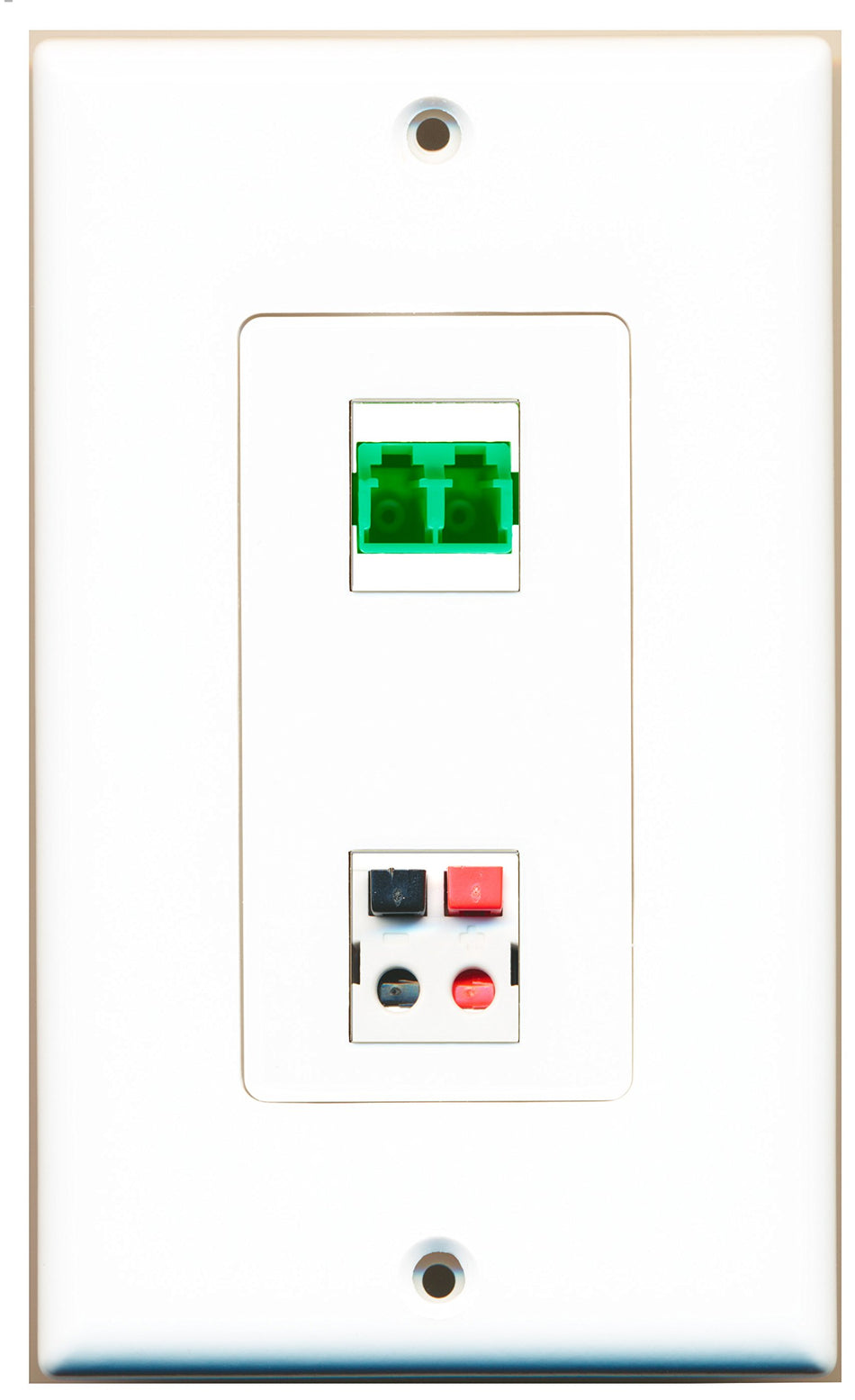 RiteAV 1 Port Speaker 1 Port Fiber LC APC Duplex Wall Plate OVERSIZED
