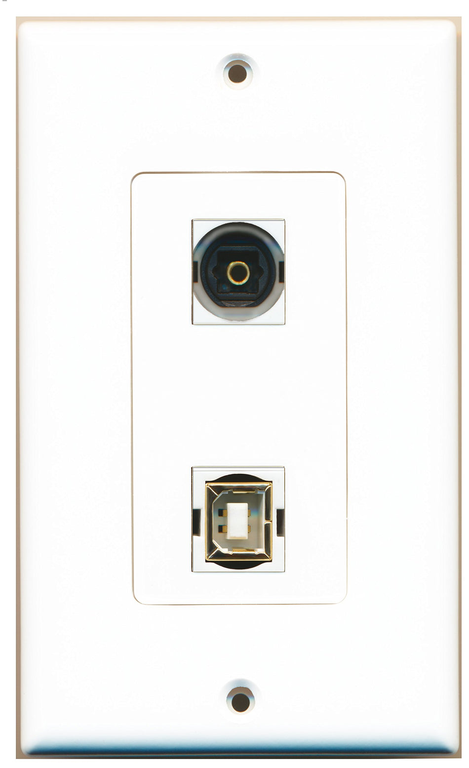 RiteAV 1 Port Toslink 1 Port USB B-B Wall Plate OVERSIZED