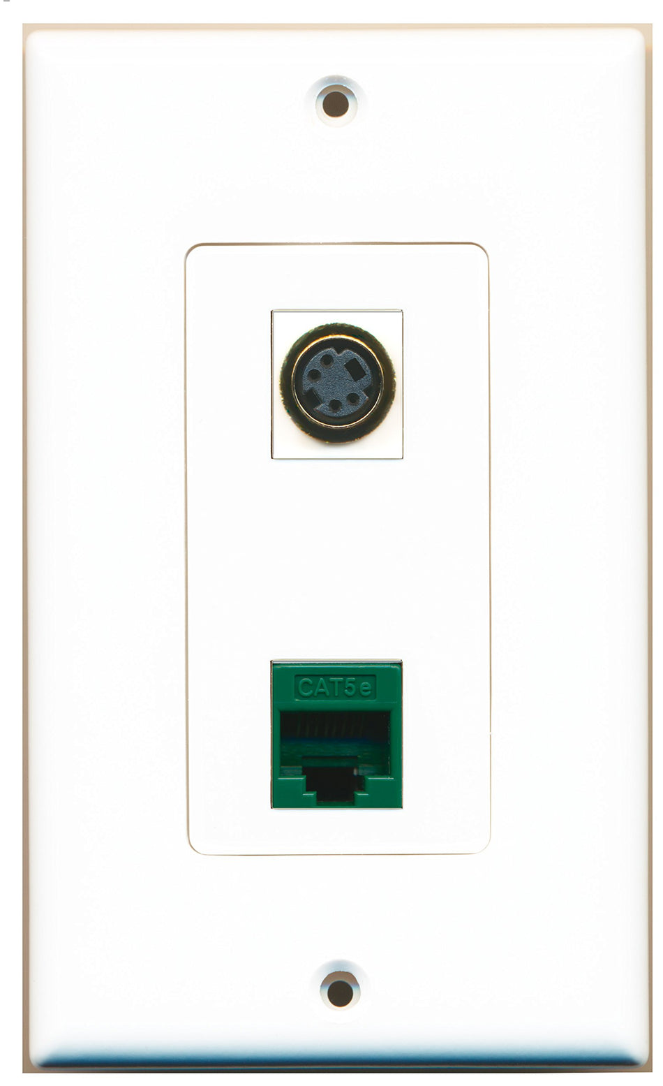 RiteAV 1 Port S-Video 1 Port Cat5e Ethernet Green Wall Plate Oversized