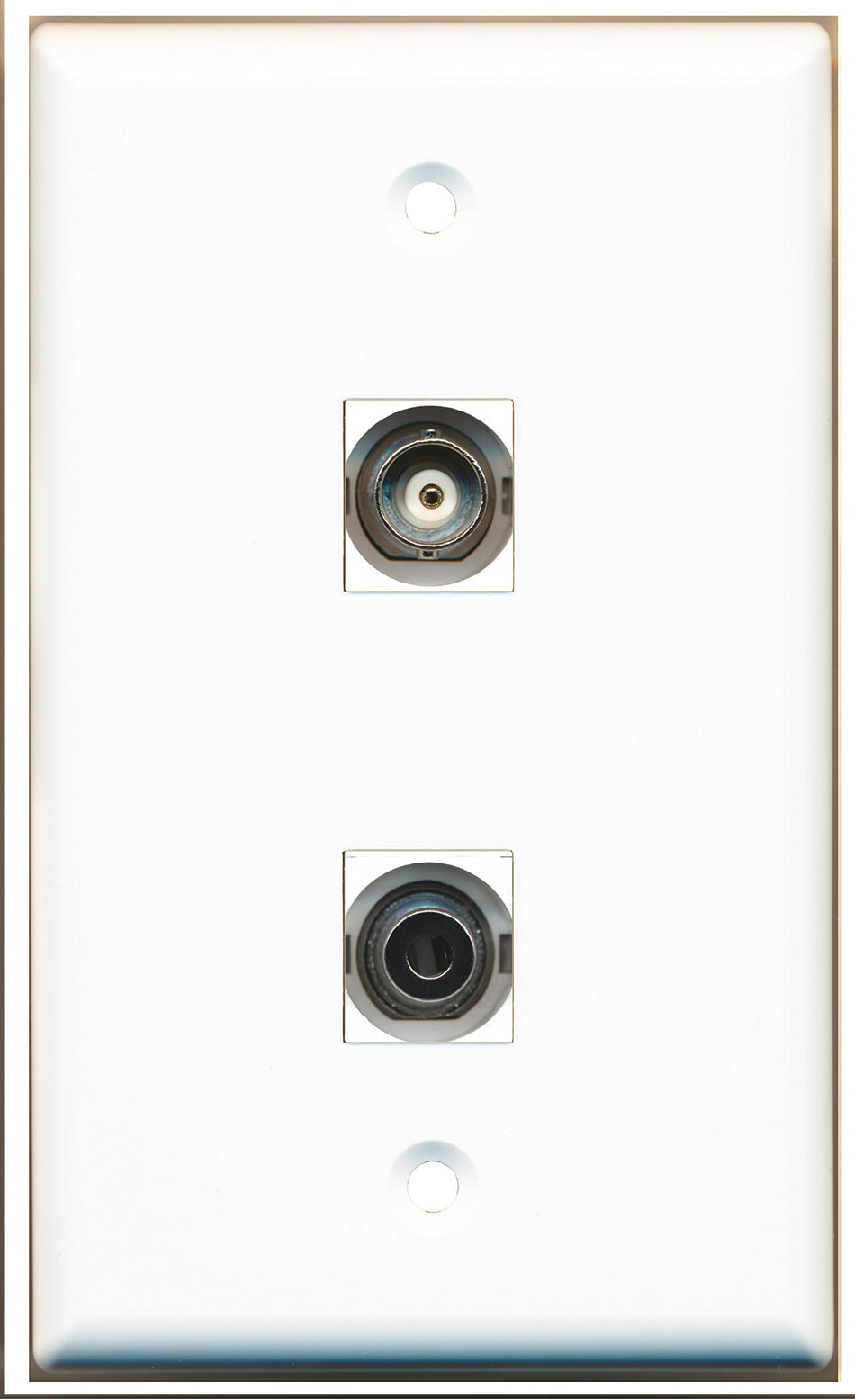 RiteAV - 1 Port 3.5mm 1 Port BNC Wall Plate - Bracket Included