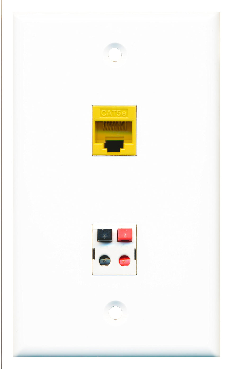 RiteAV - 1 Port Cat5e Ethernet Yellow 1 Port Speaker Wall Plate - Bracket Included