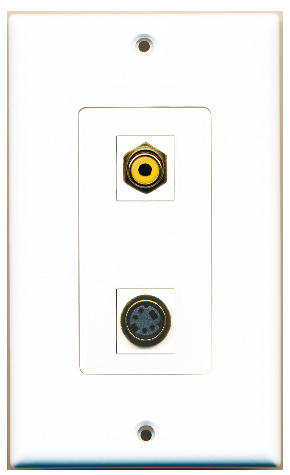 RiteAV 1 Port RCA Yellow 1 Port S-Video Type Wall Plate OVERSIZED