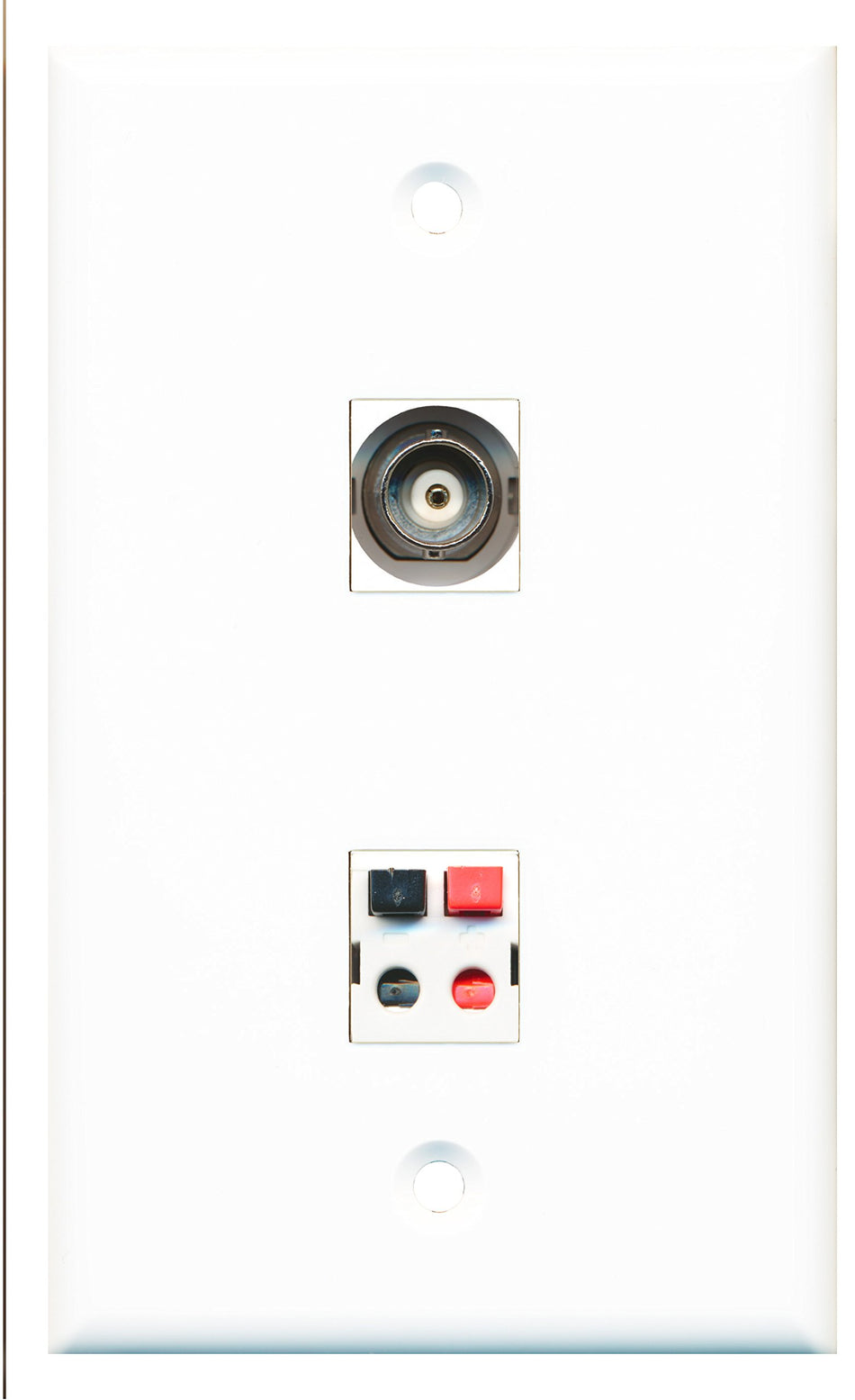 RiteAV - 1 Port BNC 1 Port Speaker Wall Plate - Bracket Included