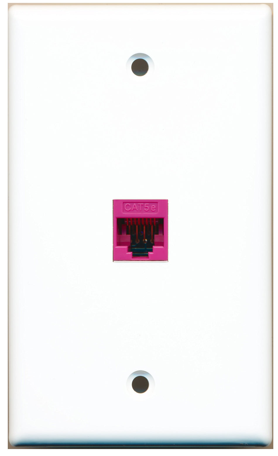 RiteAV - 1 Port Cat5e Ethernet Pink Wall Plate White