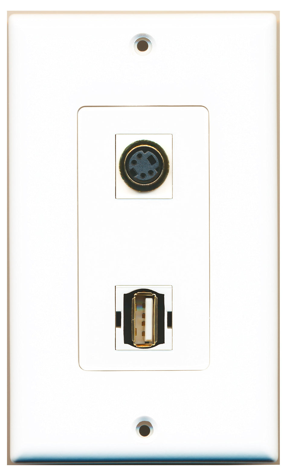 RiteAV 1 Port USB A-A 1 Port S-Video Type Wall Plate OVERSIZED
