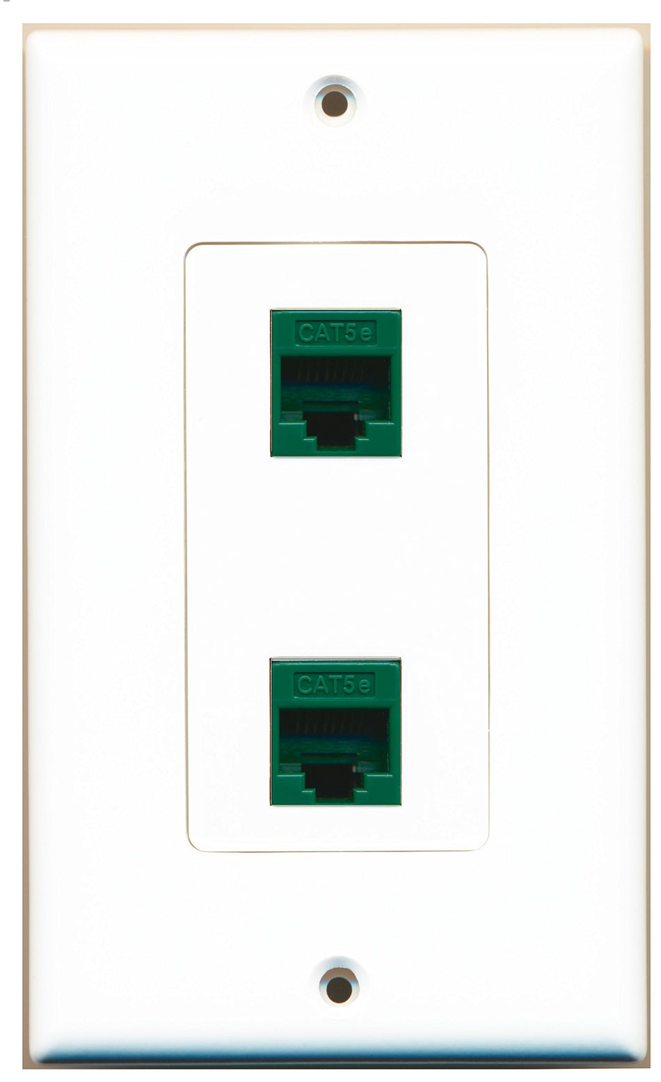 RiteAV 2 Port Cat5e Ethernet Green Wall Plate OVERSIZED