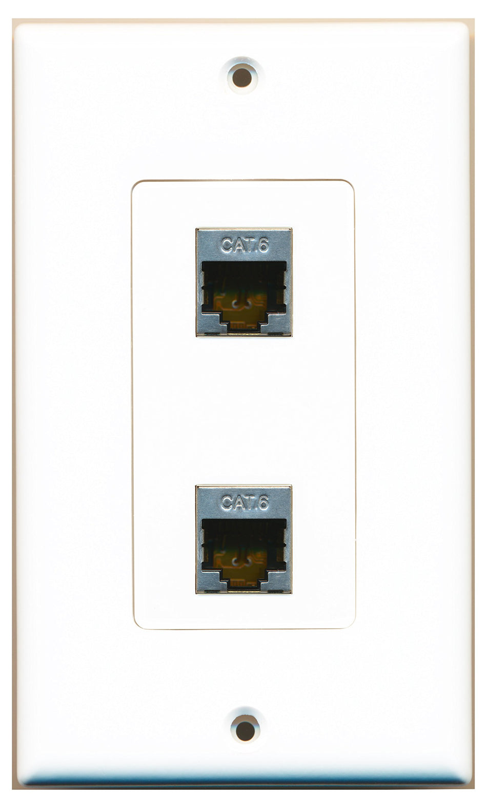 RiteAV 2 Port Shielded Cat6 Type Wall Plate Oversized