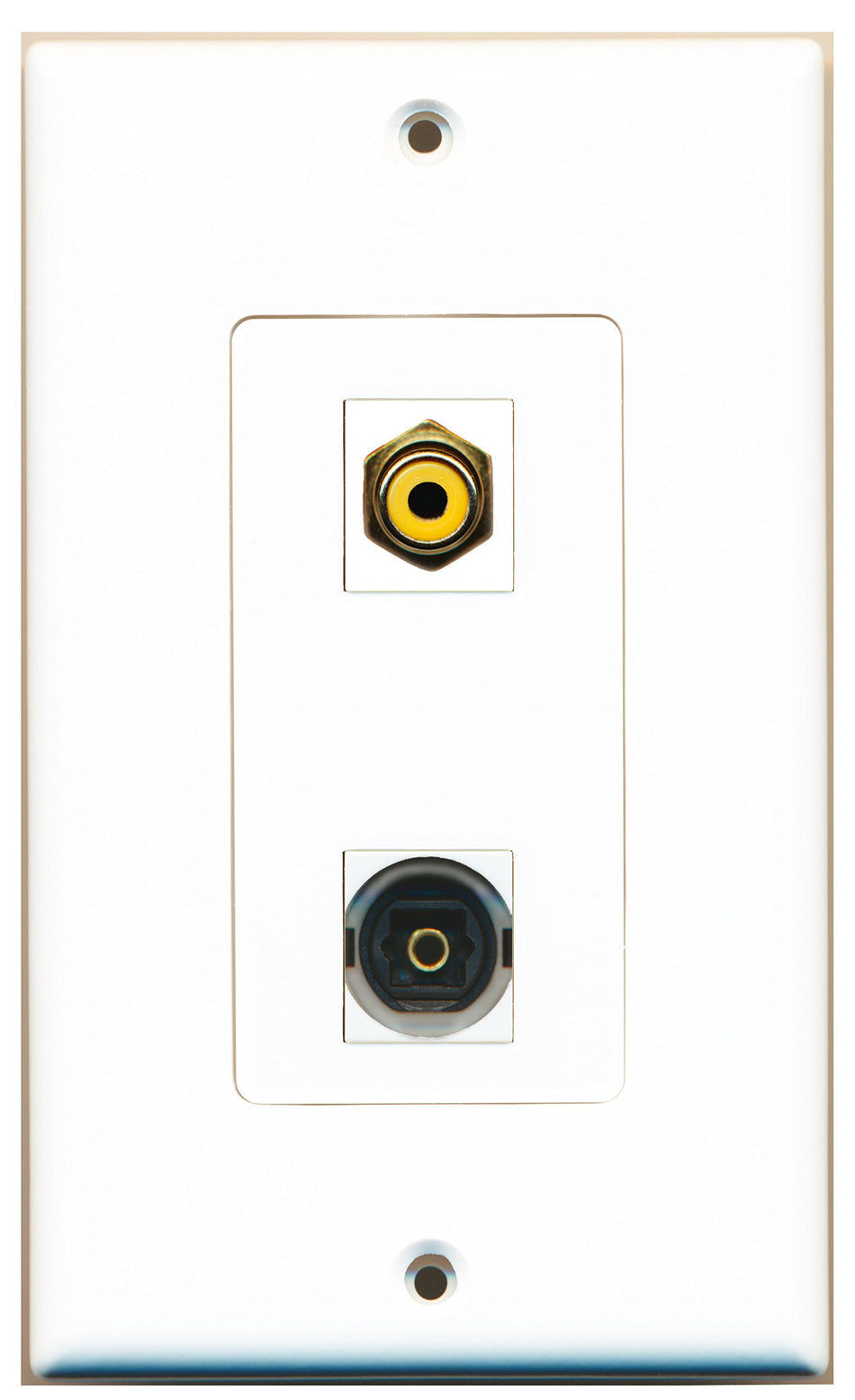 RiteAV 1 Port RCA Yellow 1 Port Toslink Type Wall Plate OVERSIZED
