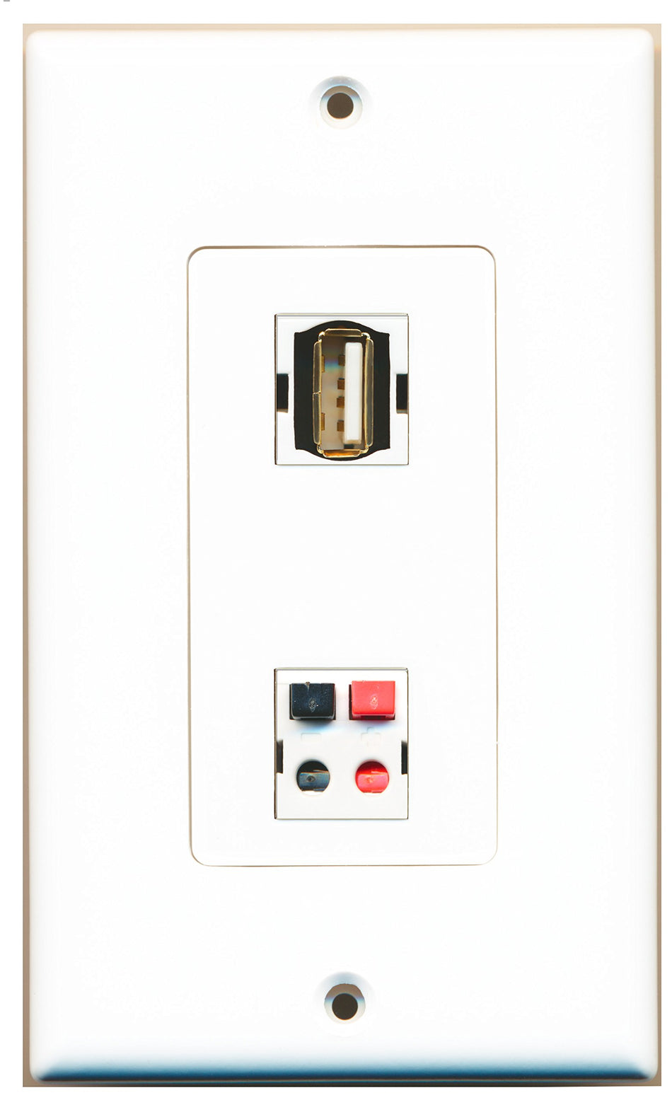 RiteAV 1 Port USB A-A 1 Port Speaker Wall Plate OVERSIZED