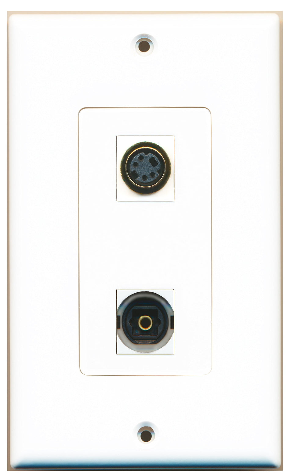 RiteAV 1 Port S-Video 1 Port Toslink Type Wall Plate OVERSIZED
