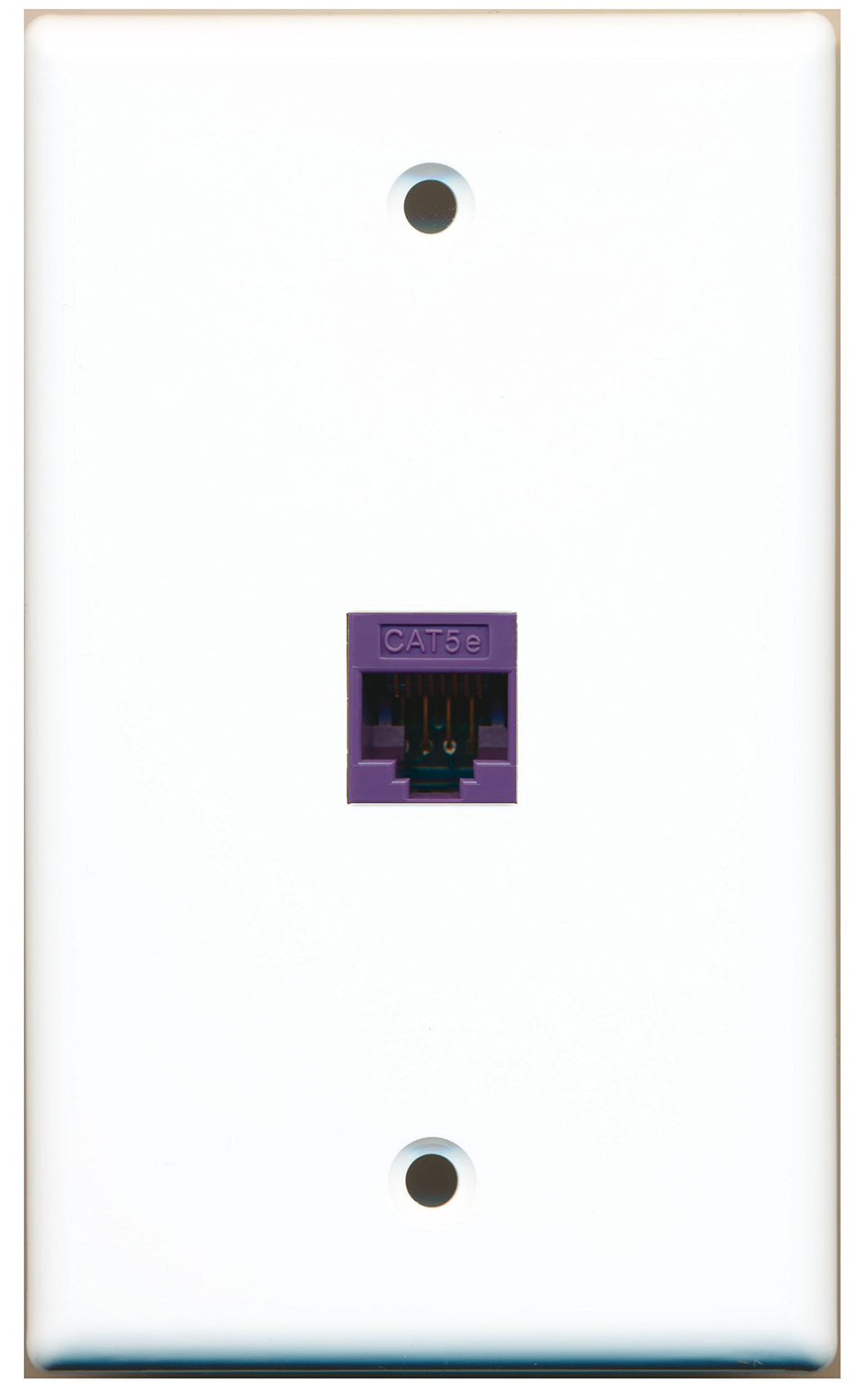 RiteAV - 1 Port Cat5e Ethernet Purple Wall Plate White - Bracket Included