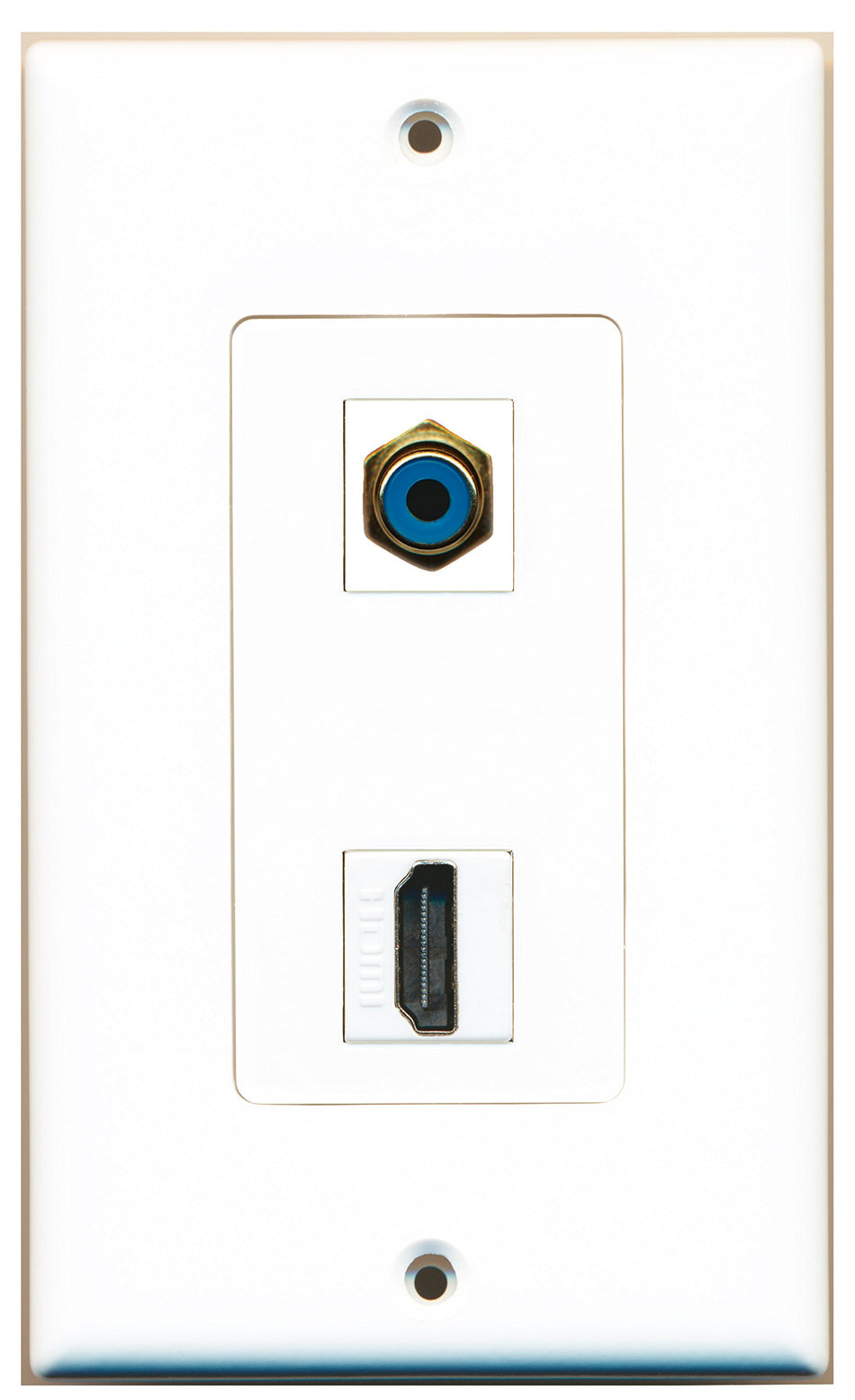 RiteAV 1 x RCA Blue for Subwoofer-Audio and 1 HDMI Port Wall Plate OVERSIZED