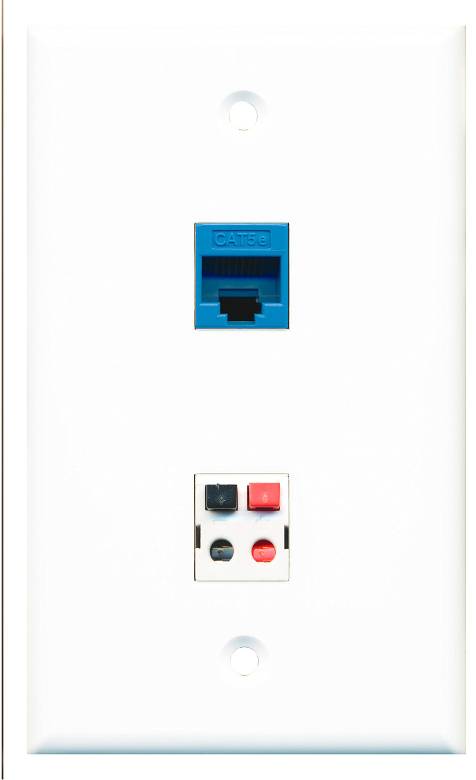 RiteAV - 1 Port Cat5e Ethernet Blue 1 Port Speaker Wall Plate - Bracket Included
