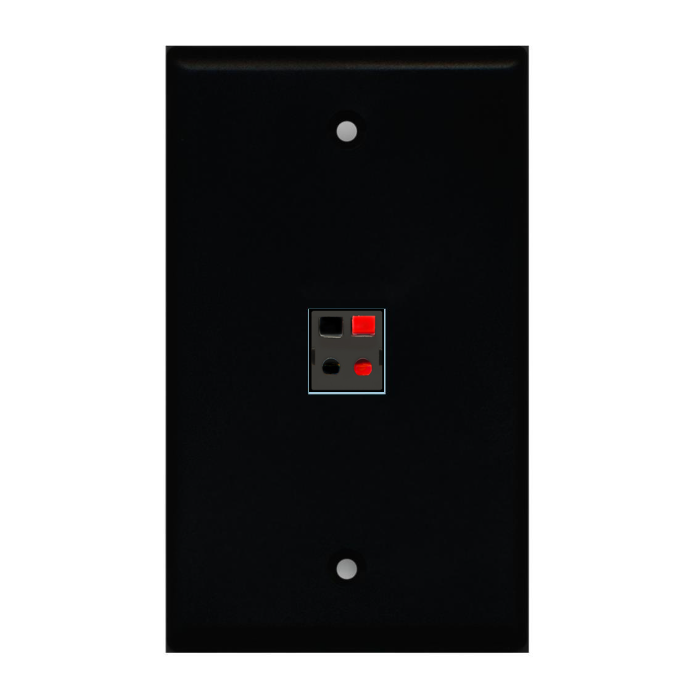 1 Port Custom Keystone Wall Plate Solid Black