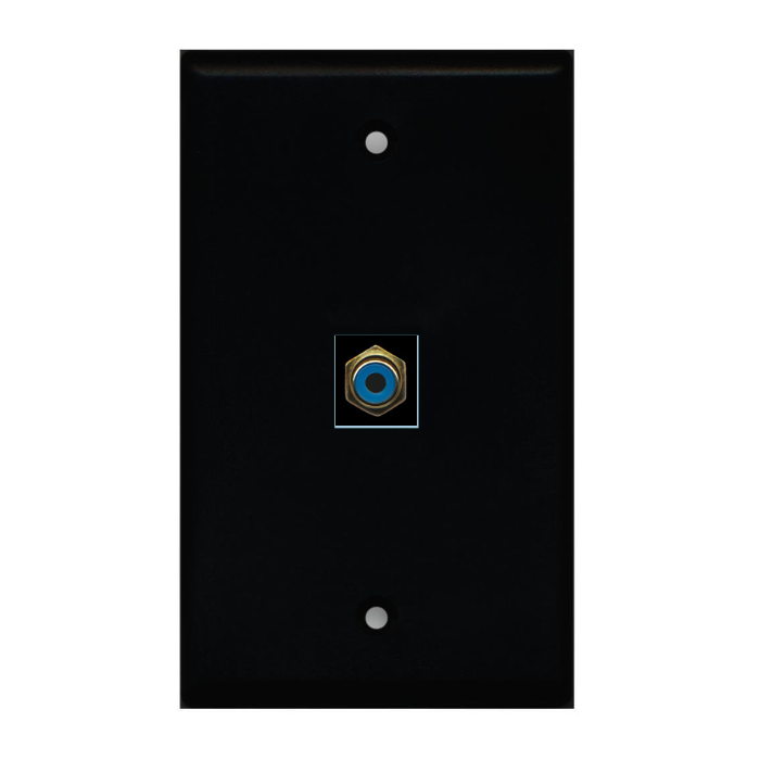 1 Port Custom Keystone Wall Plate Solid Black