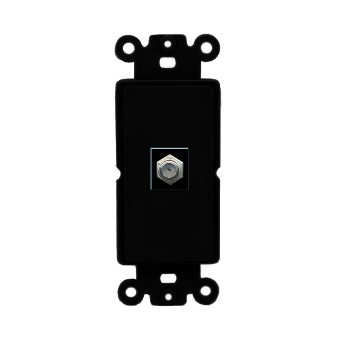 1 Port Custom Keystone Wall Plate DecorZ Rocker Black