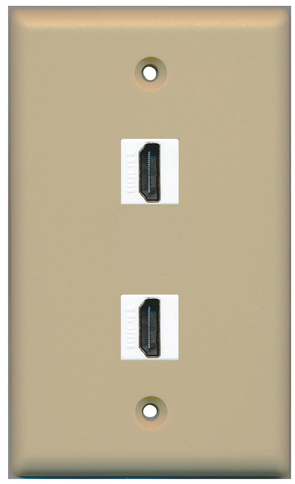 RiteAV - 1 Port HDMI 1 Port HDMI Ivory Wall Plate - Bracket Included