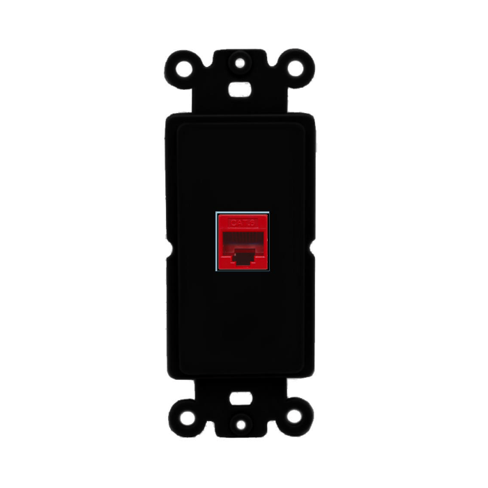 1 Port Custom Keystone Wall Plate DecorZ Rocker Black