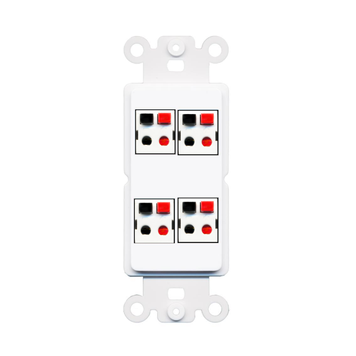 4 Port Custom Keystone Wall Plate DecorZ Rocker White