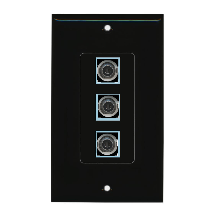 3 Port Custom Keystone Wall Plate DecorZ Black