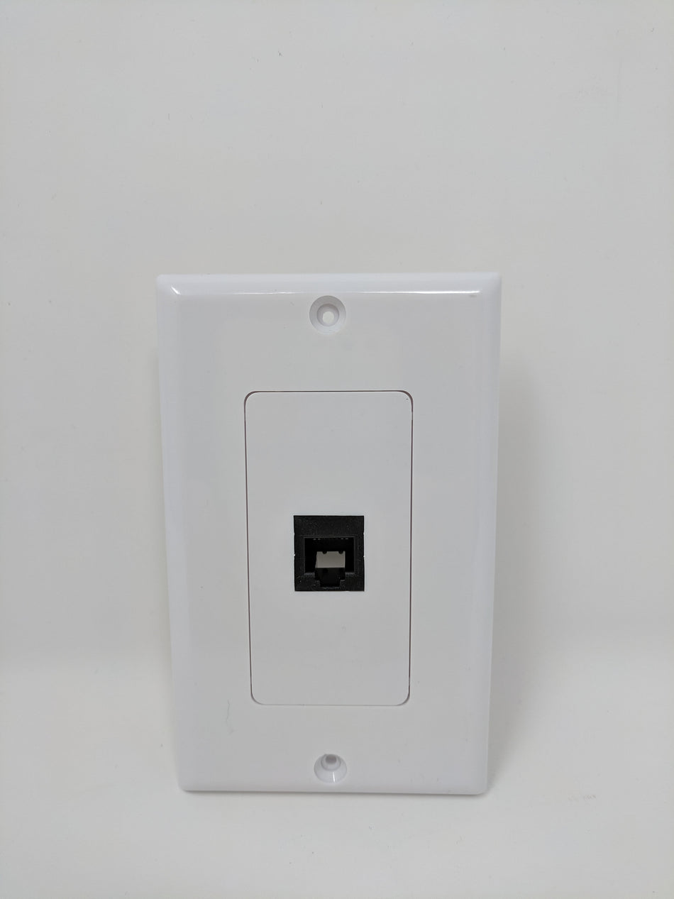 RiteAV - RJ11 6P4C 4 Conductor 110 Punch Down Type Phone Port Type Decorative Wall Plate - White Plate with Black Keystone Coupler