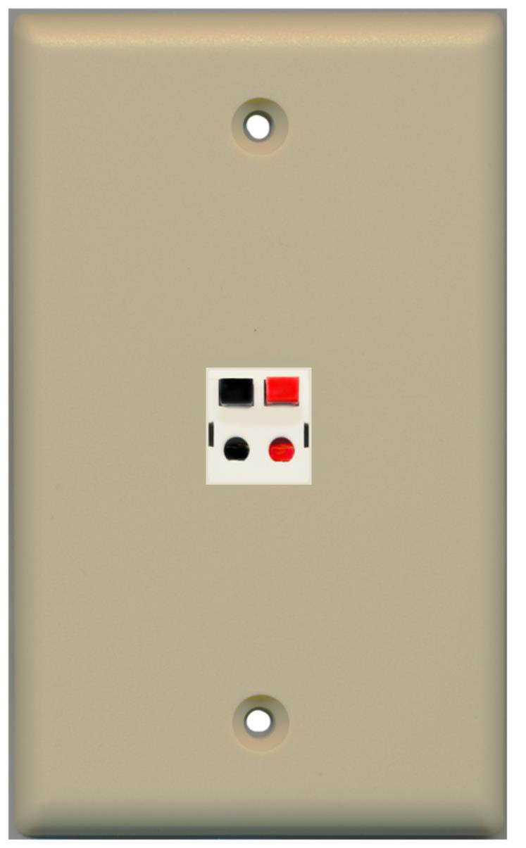 RiteAV - 1 Port Speaker Wall Plate - Ivory