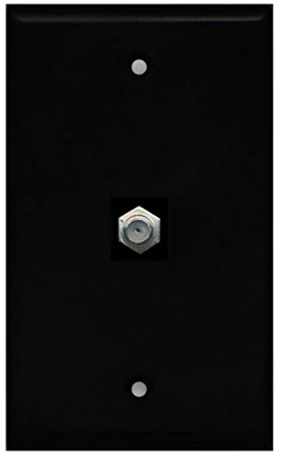 RiteAV Coax Cable TV Wall Plate 1 Gang Flat - Black