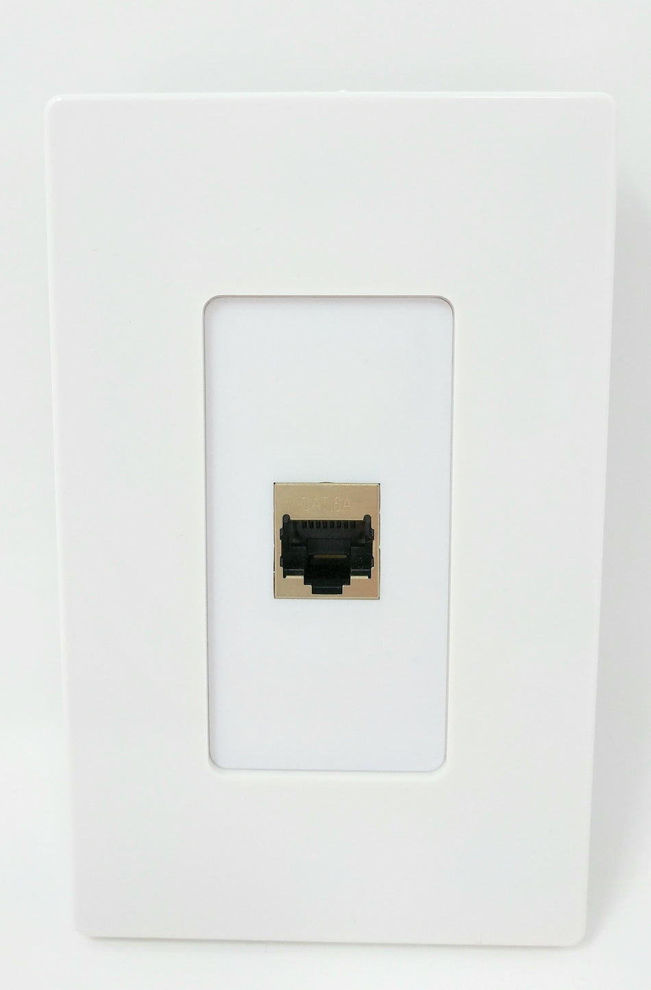 RiteAV CAT 6A 1 Port Shielded Cat6a Screwless Wall Plate 1 Gang Decorative - White