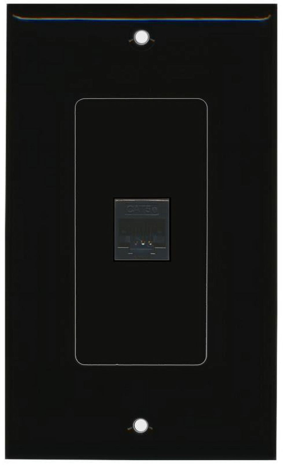 RiteAV Decorative 1 Gang 1 Port Cat5e Wall Plate - Black/Black