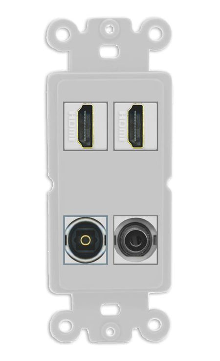 RiteAV 2 Port HDMI 1 Toslink 3.5mm Jack Wall Plate - Rocker [Gray/Gray]